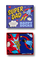 Happy Socks Pacote de 2 meias Super Dad azul