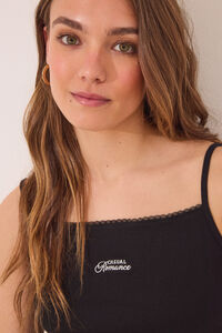 Women'secret Pijama curto de algodão preto com ponta