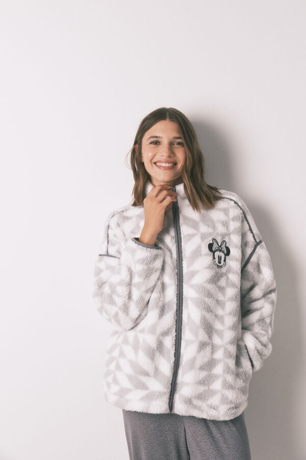 Women'secret Robe curto de pelo estampado da Minnie  cinzento