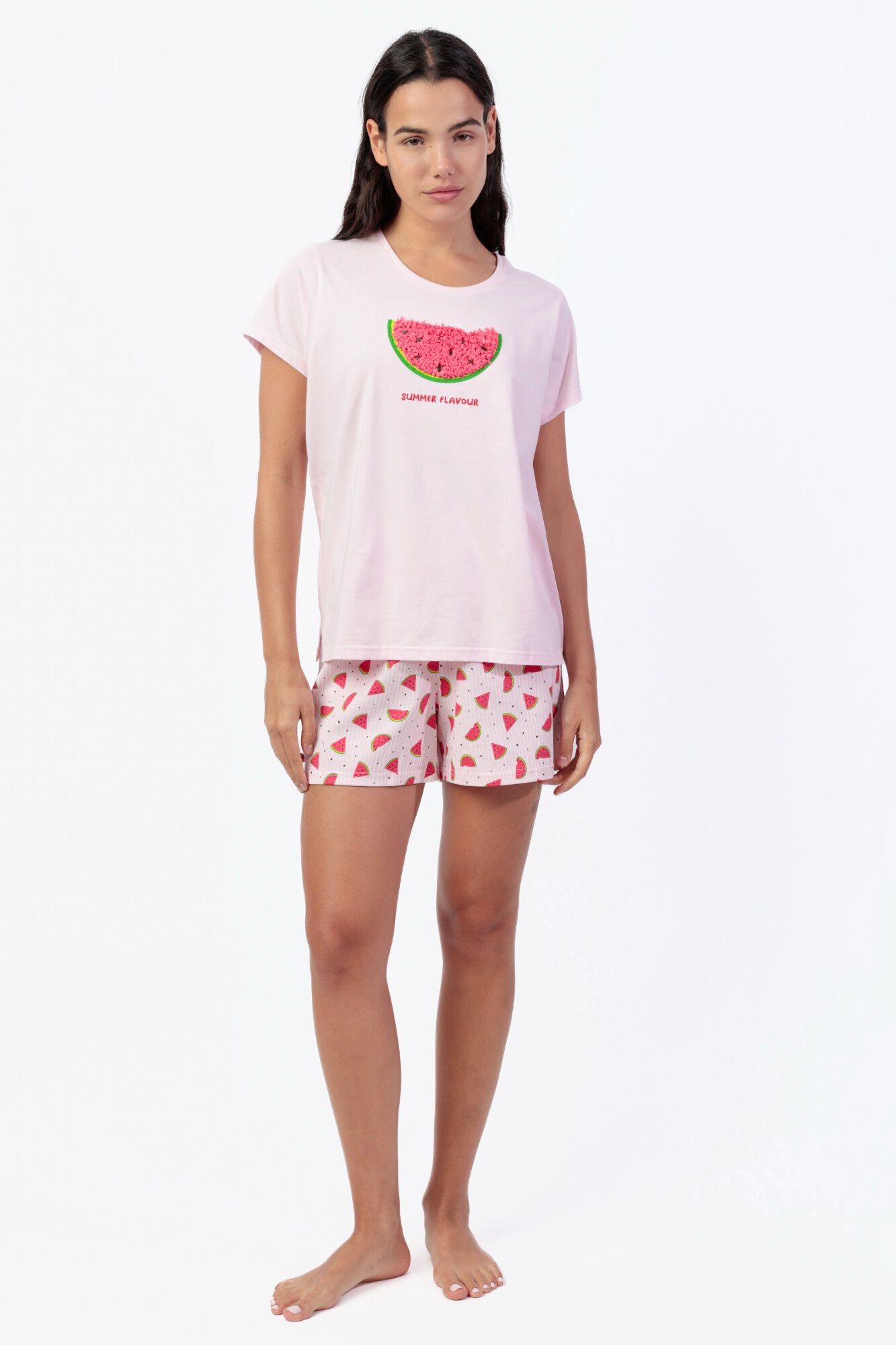 Admas Pijama curto de ver&atilde;o com bordado de melancia