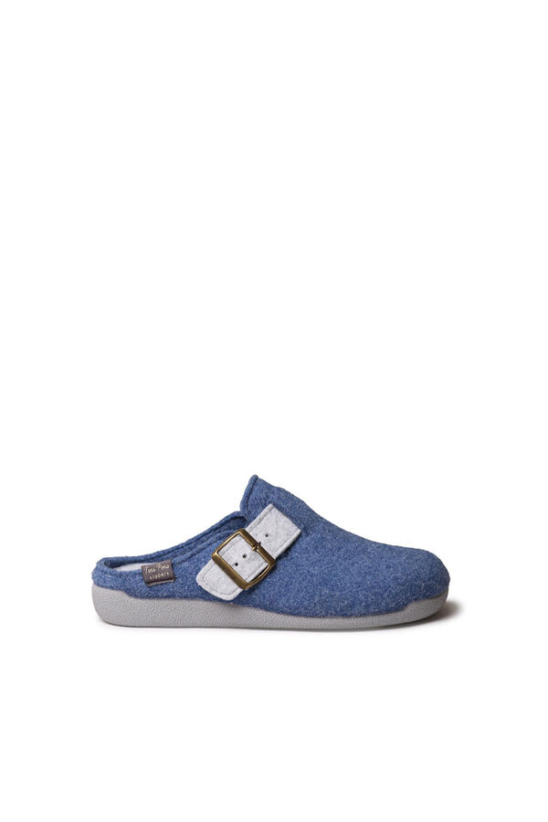 Toni Pons Chinelo feminino estilo tamanco em feltro azul