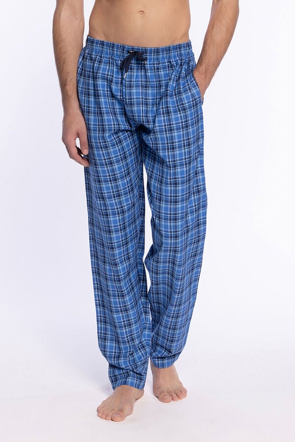 Punto Blanco Pantalón largo de pijama tela Basix azul