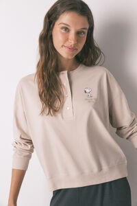 Women'secret Pijama comprido Snoopy 100% algodão bege