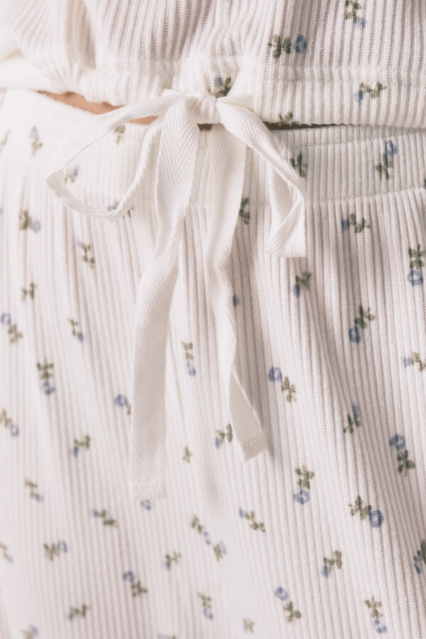 Women'secret Pijama comprido canelado 100% algodão Mafalda  bege