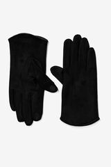 Vilanova Guantes efecto terciopelo muy suaves al tacto. Pantalla t&aacute;ctil para usar el tel&eacute;fono con guantes. black