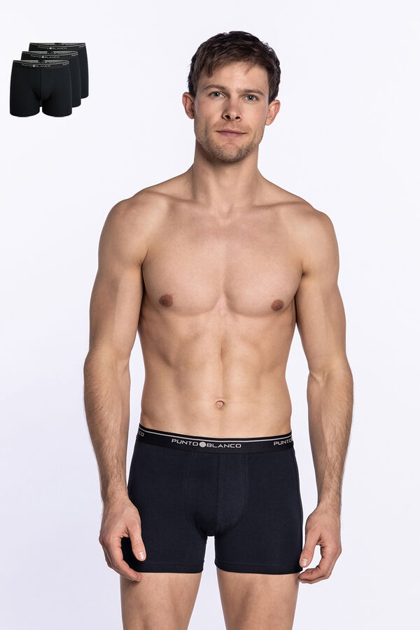 Punto Blanco Pack de 3 boxers de algodão preto