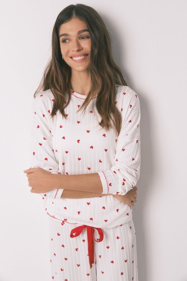 Women'secret Pijama comprido estampado Mickey Cherry branco