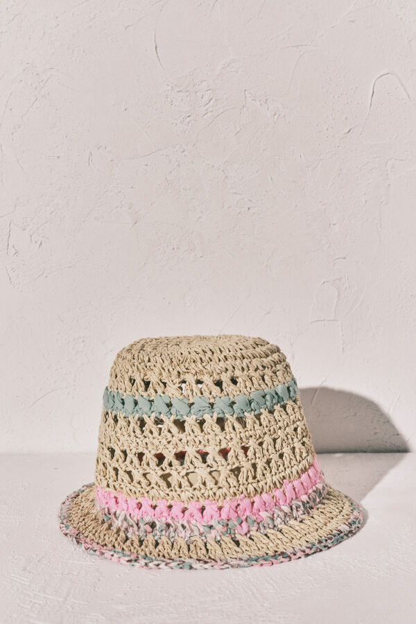 Women'secret Chap&eacute;u bucket em crochet bege cru