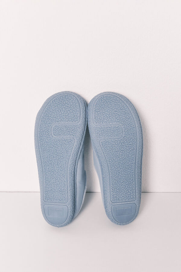 Women'secret Chinelos de quarto acolchoados azuis azul
