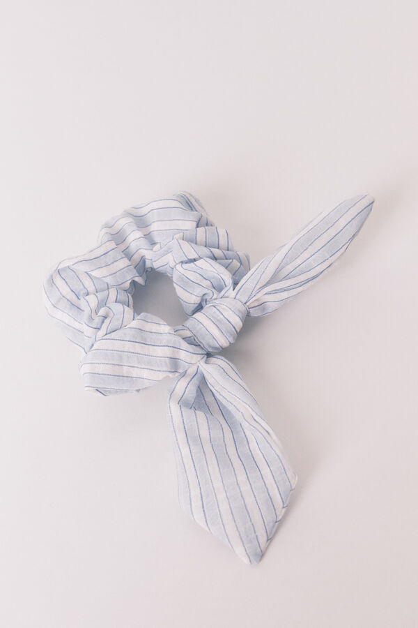 Women'secret Scrunchie de riscas com la&ccedil;ada azul estampado