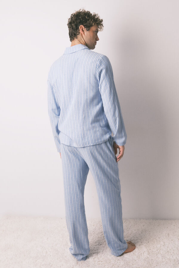 Women'secret Pijama camiseiro riscas masculinas 100% algodão azul