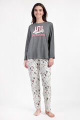 Admas Pijama Varsity A dos Pijama cinzento