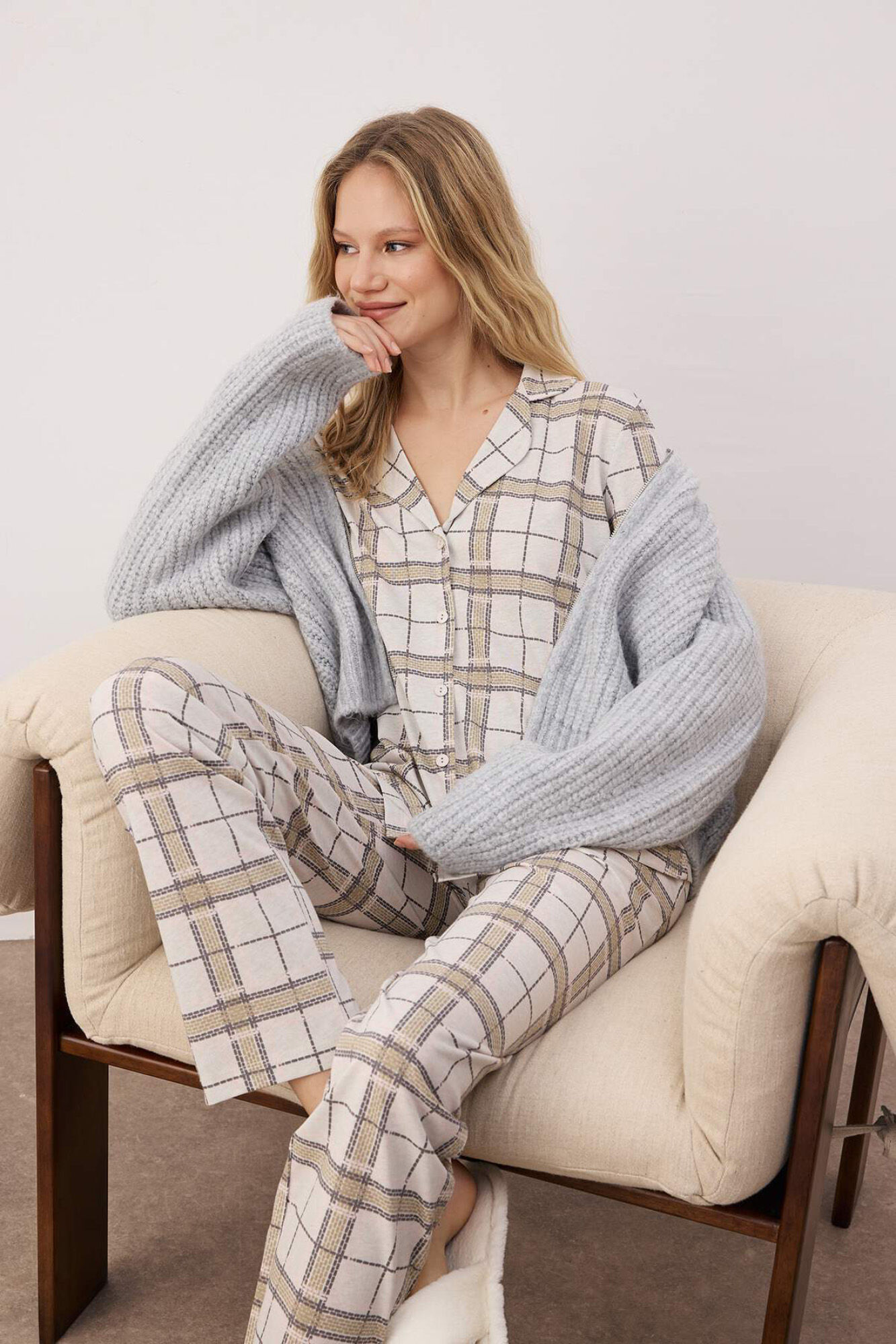 Trendyol Conjunto de pijama aos quadrados