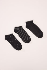 Women'secret Pacote de 3 meias curtas meias de lurex