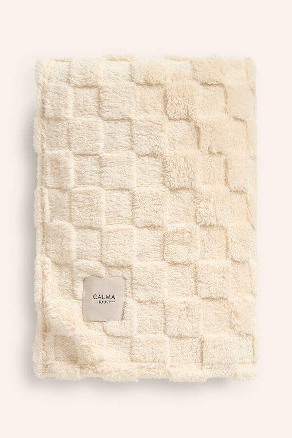 Calma House Xadrez xadrez em tons bege Damero estampado