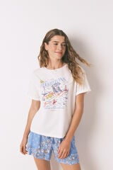 Women'secret T-shirt Smile Off White Algodão bege
