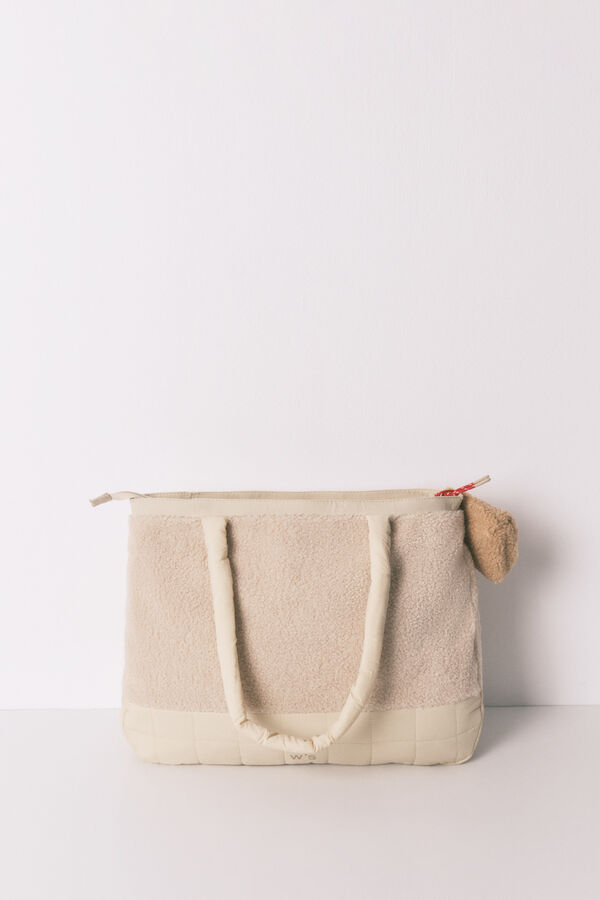 Women'secret Grande bolsa acolchoada bege do Snoopy bege