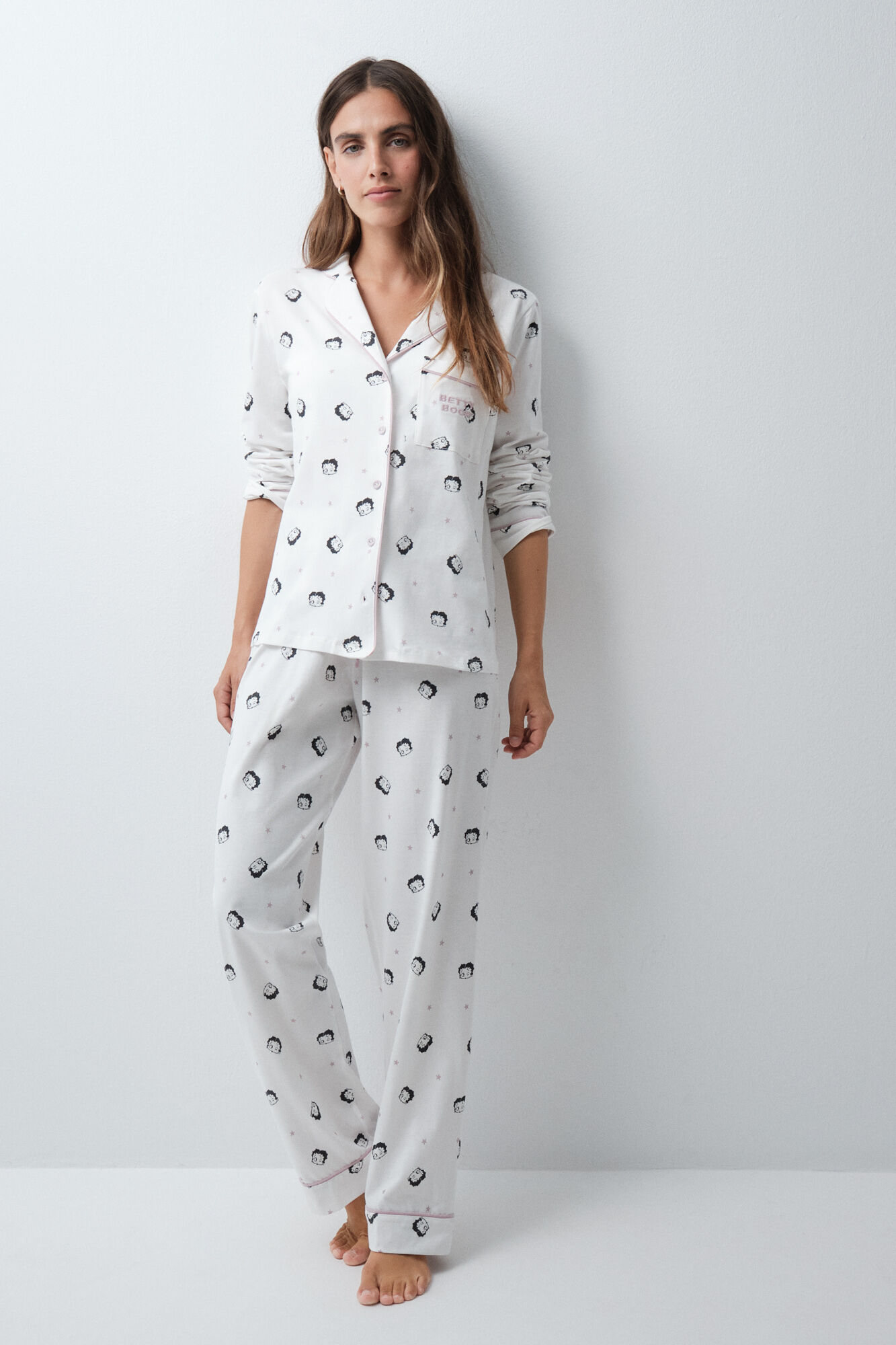 Women'secret Pijama camisero algod&oacute;n Betty Boop