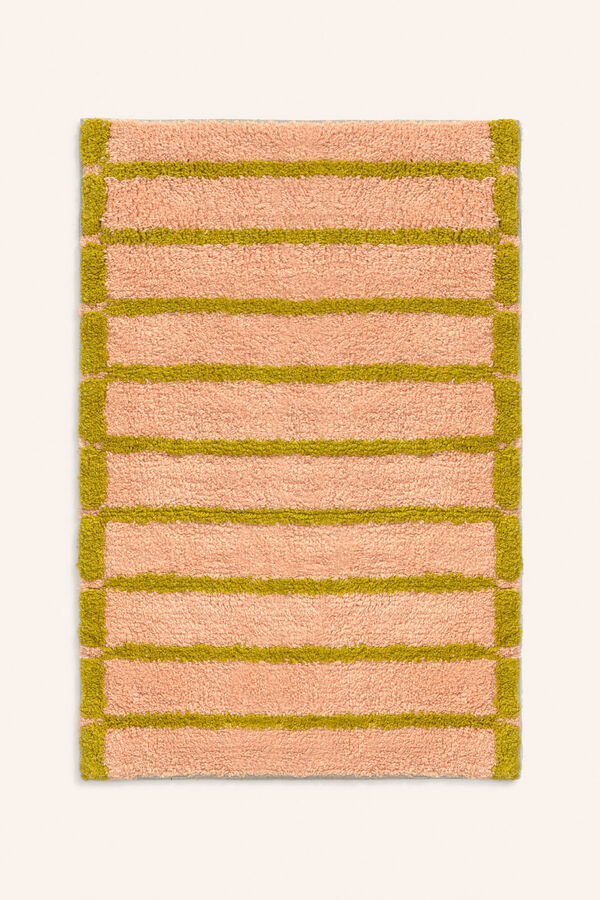 Calma House Tapete de banho &agrave;s riscas rosa Saturno 50x70 rosa