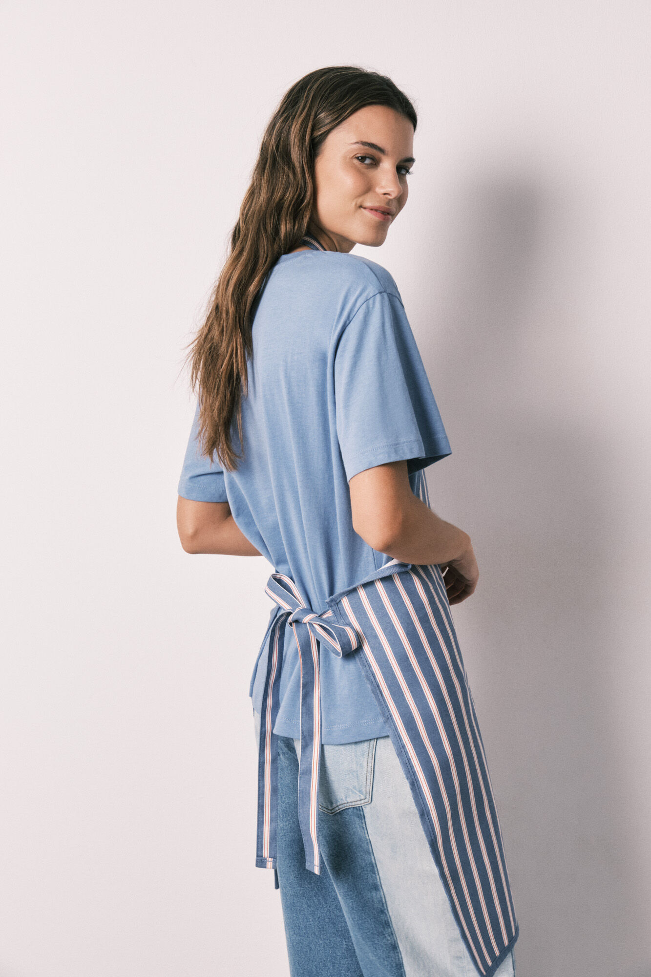 Striped cotton apron | Kitchen textiles | Cortefiel