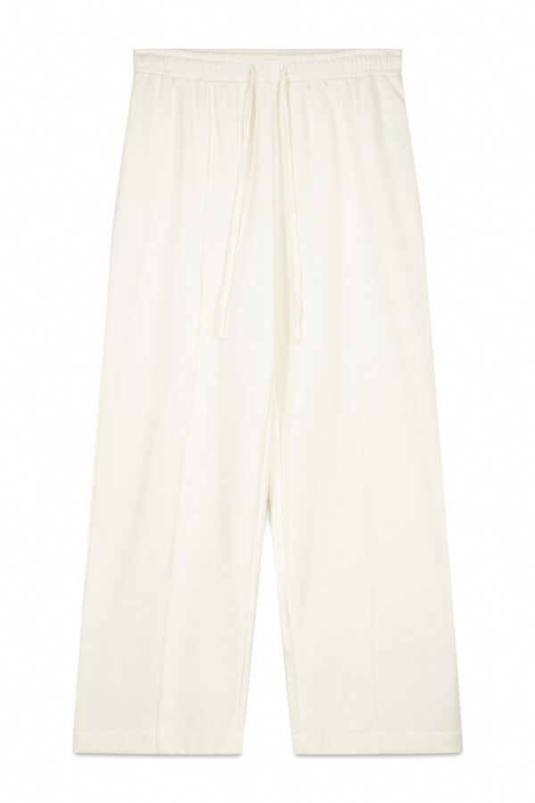 Women'secret Long white fine plush trouser beige