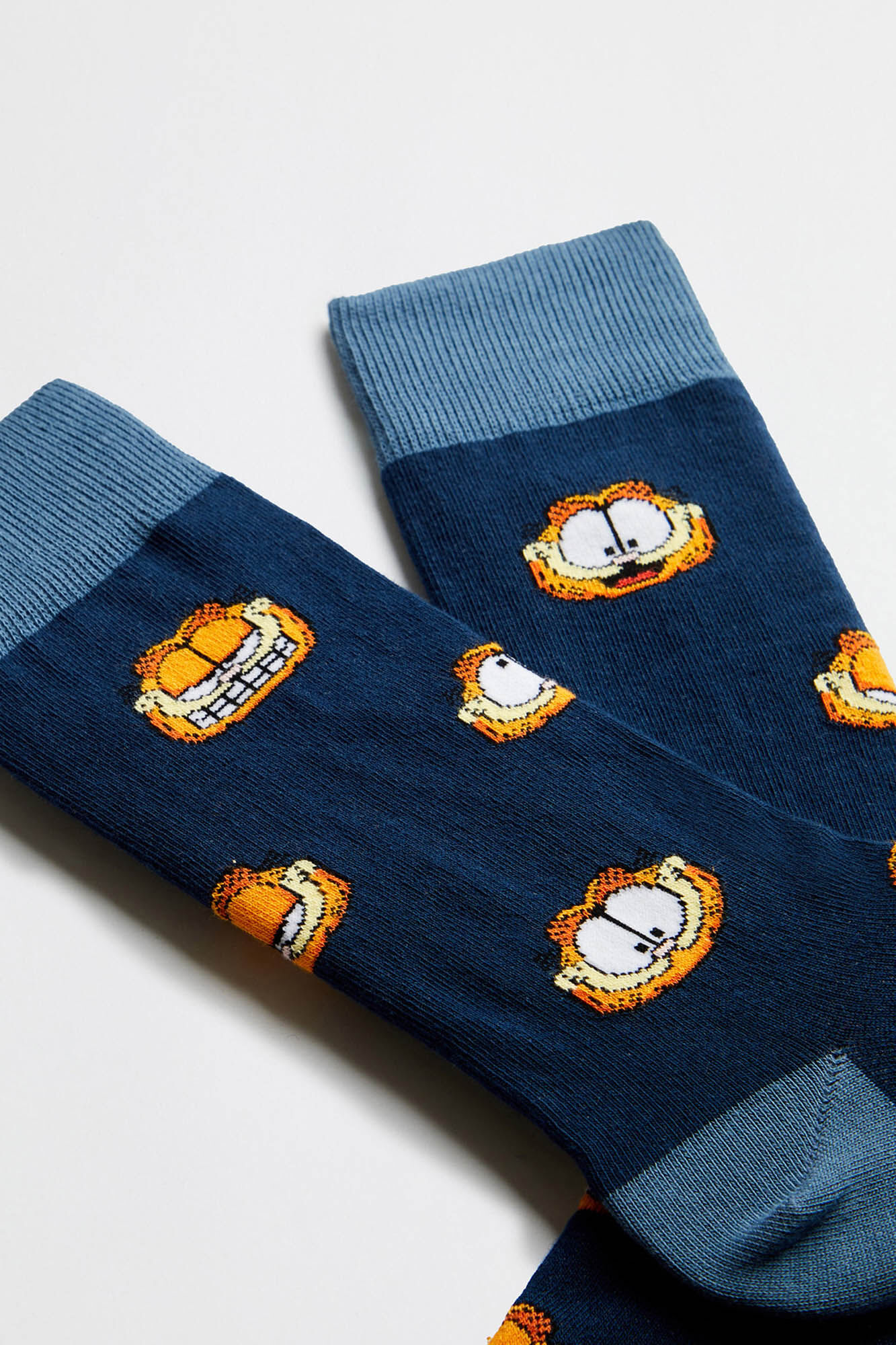 Besocks Meias altas Garfield Besocks em algod&atilde;o org&acirc;nico na cor azul