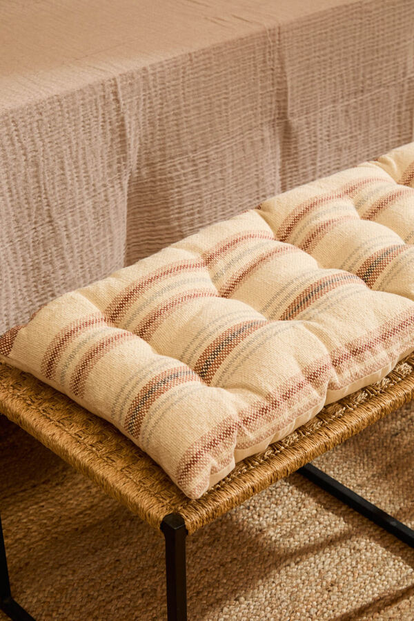 Calma House Almofada de banco riscas em tons terrosos Peru vermelho