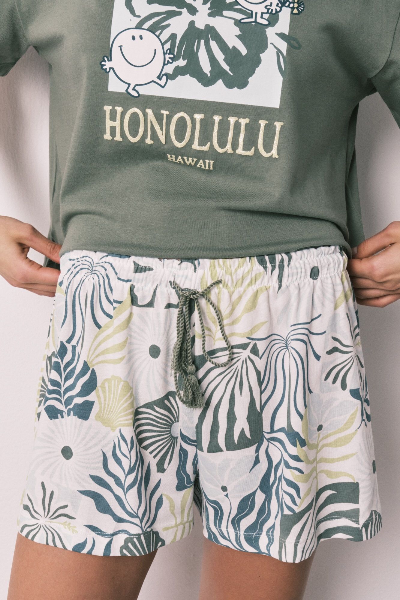 Women'secret Pijama curto de manga curta verde Little Miss&trade;