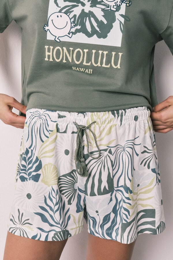 Women'secret Pijama curto de manga curta verde Little Miss&trade; estampado