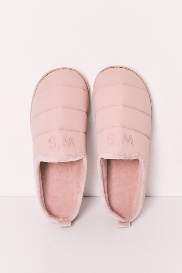 Women'secret Chinelos de quarto acolchoados rosa cru