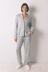 Women'secret Pijama camiseiro com estampado xadrez verde