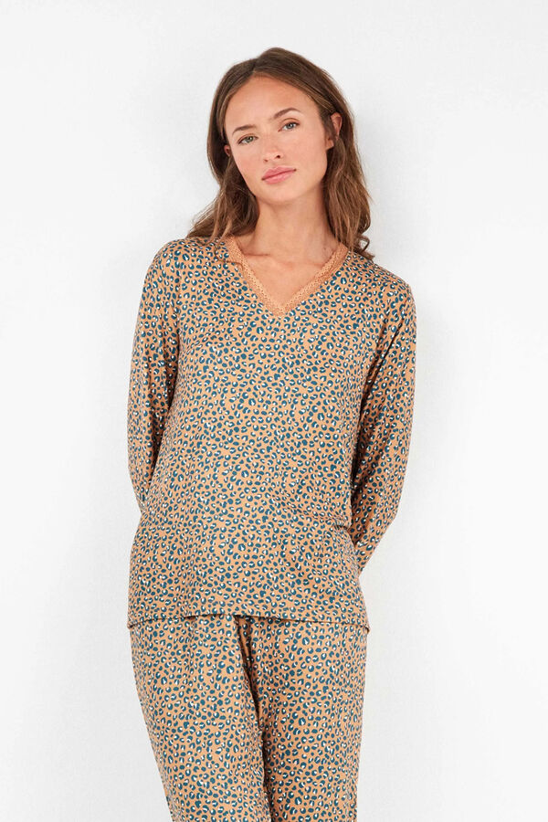Gisela Pijama com estampa animal branco