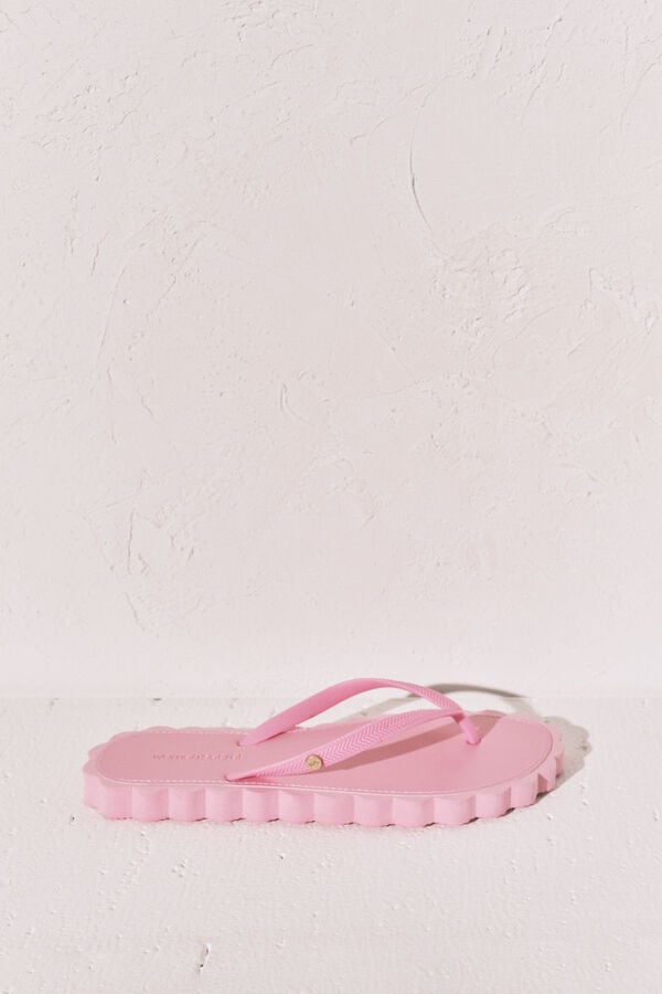 Women'secret Chinelos de dedo efeito ondas rosa rosa