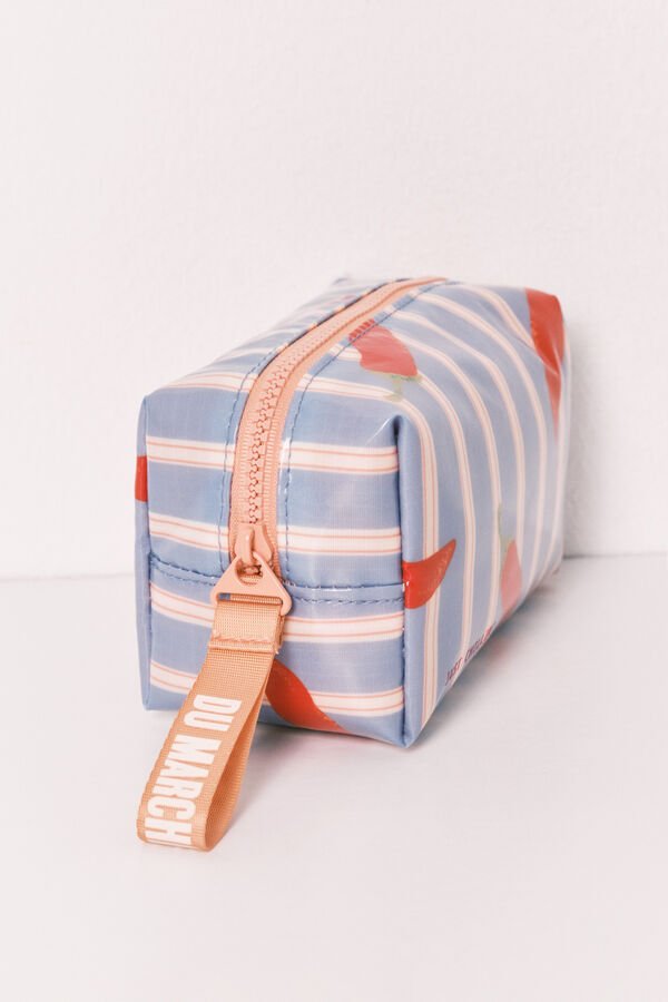 Women'secret Necessaire pequena imperme&aacute;vel estampado riscas azul