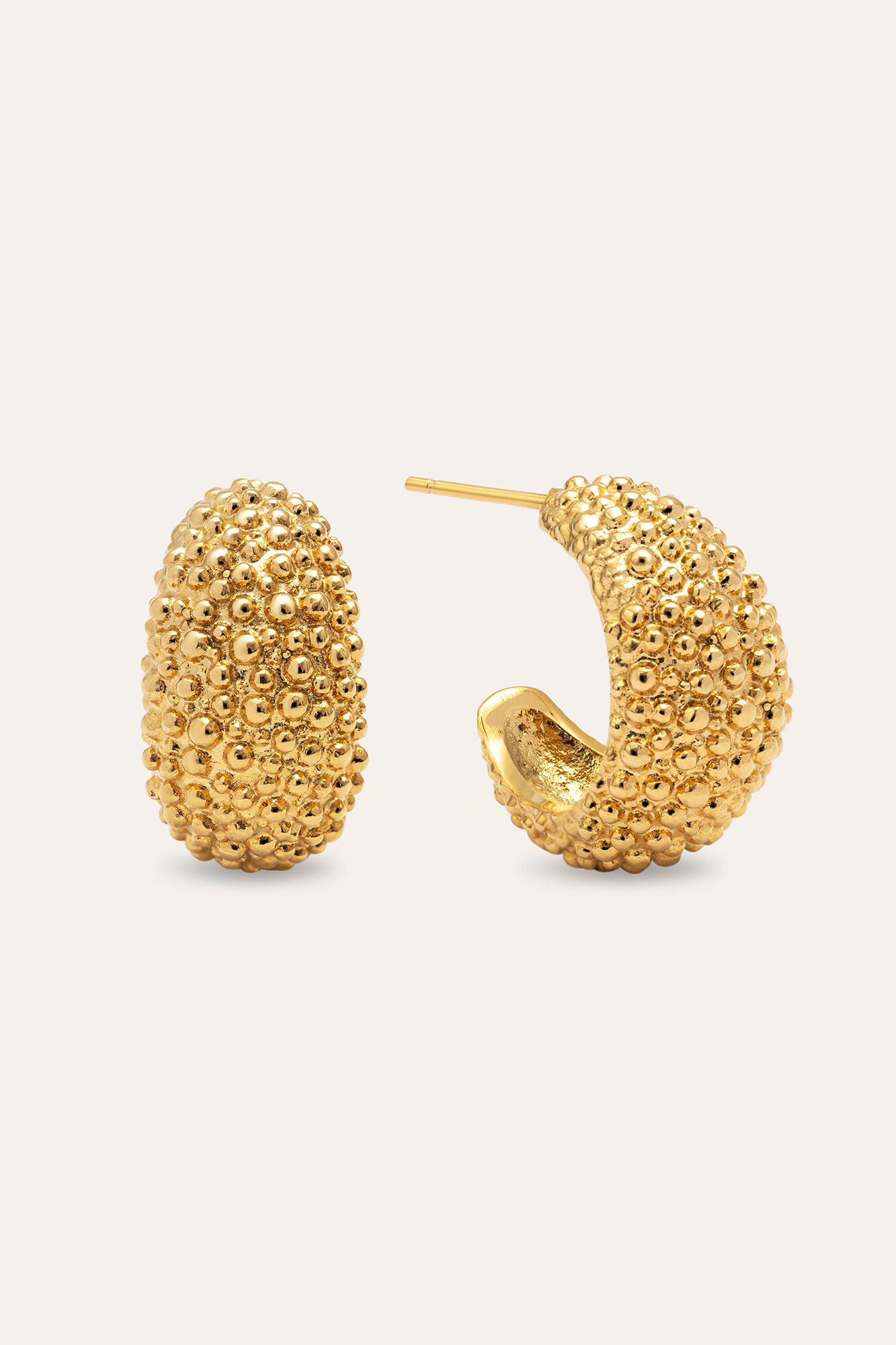 Singularu Antique Gold Plated Steel Hoop Earrings