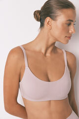 Women'secret Sujetador tipo top algod&oacute;n beige nude