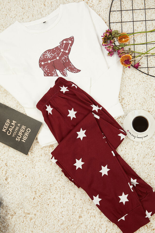 Trendyol Conjunto de pijama com estampado de estrela vermelha  estampado