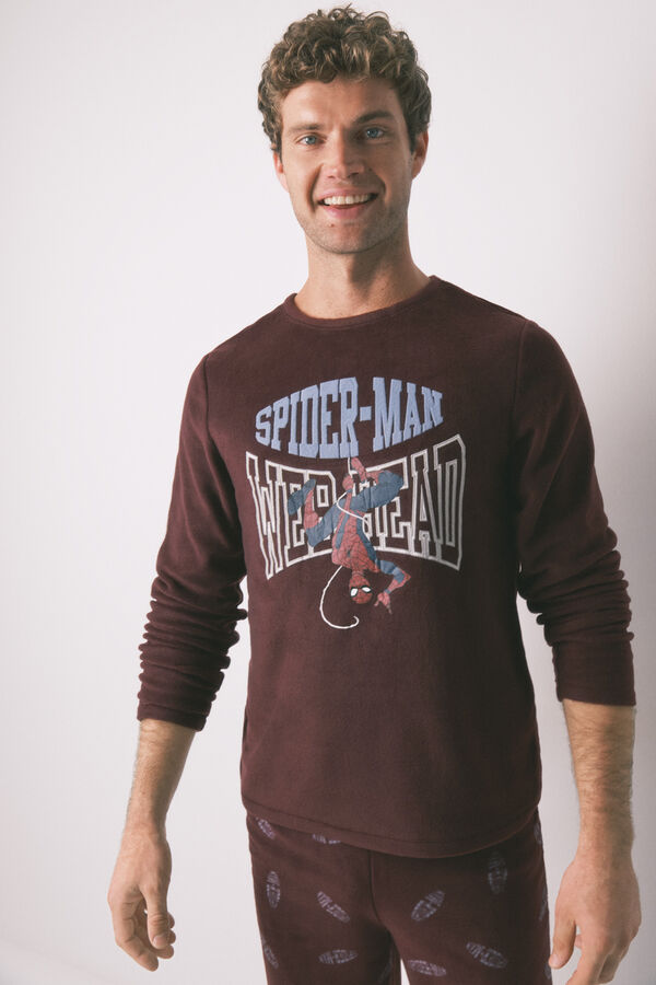 Women'secret Pijama comprido masculino polar vermelho do Homem-Aranha vermelho