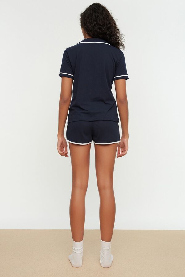 Trendyol Conjunto de pijama camiseiro curto azul