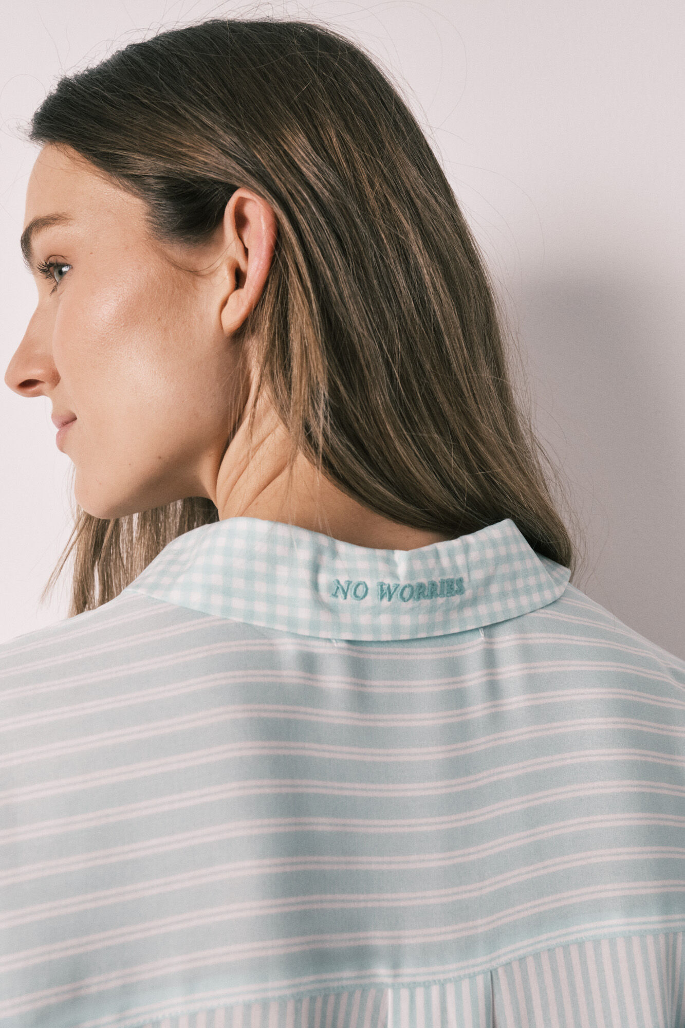 Women'secret Camisola &agrave;s riscas e estampado vichy verde