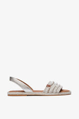 Popa Juncal Fringe flat sandal printed