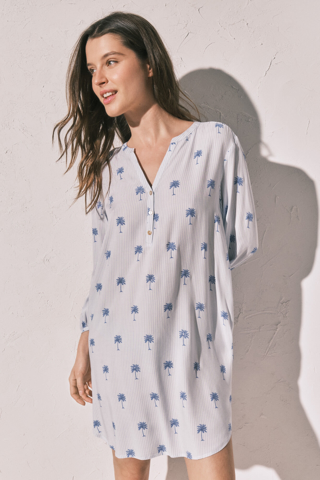 Women'secret Camisola corta rayas palmeras