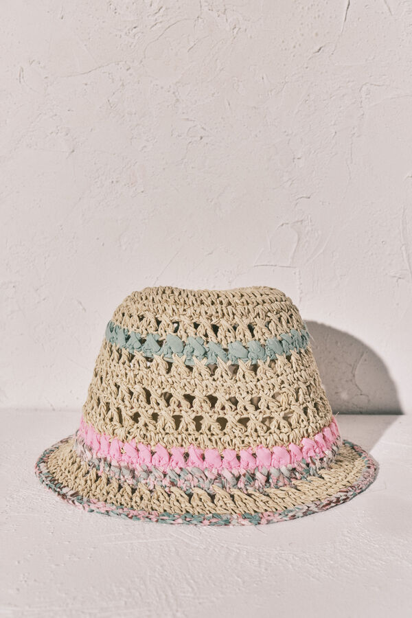 Women'secret Chap&eacute;u bucket em crochet bege cru