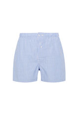 Kiff-Kiff Cuecas popelina brancas masculinas com riscas azul