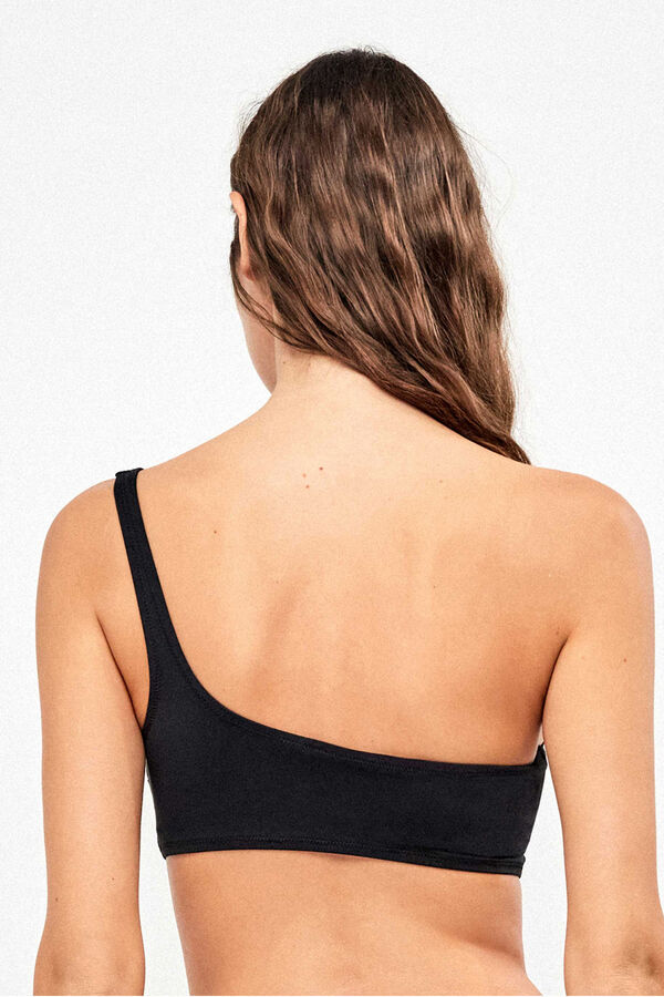 Gisela Top biqu&iacute;ni assim&eacute;trico preto