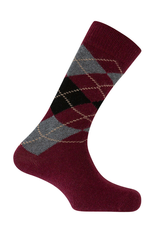 Punto Blanco Meias curtas de l&atilde; de caxemira com losangos estampado