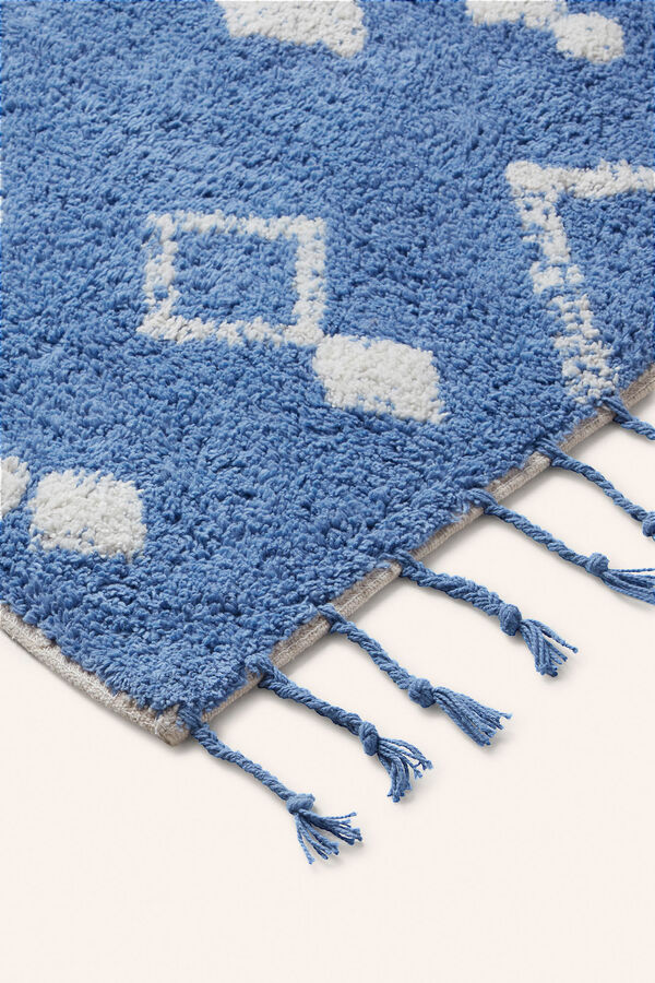 Calma House Tapete de banho em tufting azul fauve azul