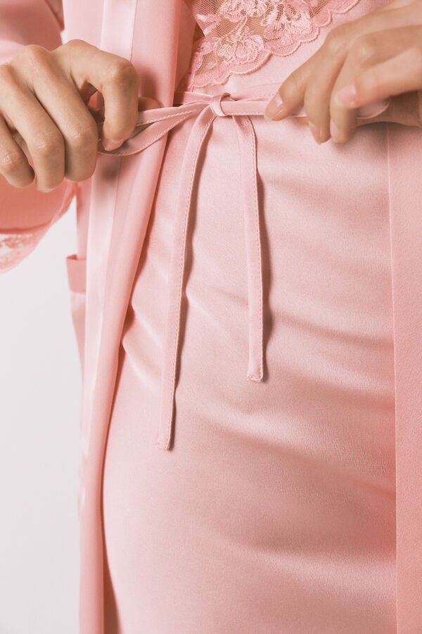 Women'secret Robe midi cetim rosa rosa