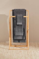 Womensecret Toalha lavatório friso algodão egípcio 50 x 90 cm. cinzento