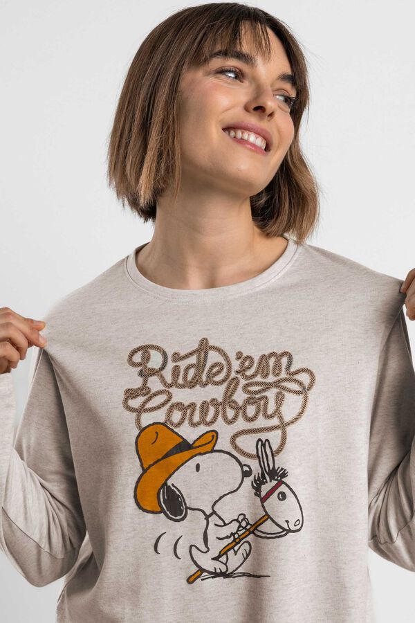 Admas Pijama comprido Peanuts bege